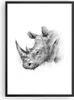 Gerahmtes Poster - Schwarzer Rahmen - Nashorn Porträt Produktbild-Vorschau 1