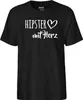 Huuraa Herren T-Shirt Hipster mit Herz XL Black Bio Produktbild-Vorschau 2