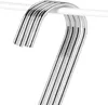 A close-up view of several S-shaped hooks hanging from a white rod. Produktbild-Vorschau