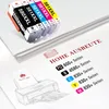 A stack of paper with printer ink cartridges and a diagram of a printer. Produktbild-Vorschau
