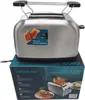 A toaster is shown on top of its packaging box. Produktbild-Vorschau