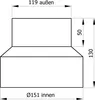 Raik Basic Reduzierung 150mm - 120mm schwarz für Rauchrohr Produktbild-Vorschau 3