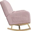 UnboxG Fauteuil à bascule Rose en peluche avec coussin, Voir les images du produit 10