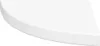 A close-up view of a white corner shelf. Voir les images du produit