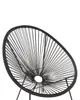BELIANI Balkonstuhl Schwarz Polyrattan Spaghetti-Optik Produktbild-Vorschau 7