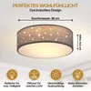 MONZANA® Plafonnier Ciel étoilé Rond Ø 38cm Abat-jour Tissu Voir les images du produit 2