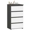 Kommode AKORD CL4 Graphitgrau 40 cm 4 Schubladen Front Weiß Produktbild-Vorschau 1