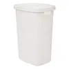 A white laundry basket with a woven texture and a lid. Podgląd zdjęcia produktu