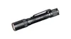 A black Fenix E20 V2.0 LED flashlight with gold accents is shown against a white background. Náhled obrázku produktu