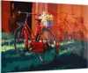 Bilder auf glas - Fahrrad Blumen - 100x70cm - Glasbilder - Produktbild-Vorschau 1