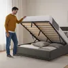 LED Polsterbett 'Tröstiar' mit Bettkasten Leinen 180 x 200 Produktbild-Vorschau 5