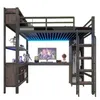 Lit superposé Merax, 90x200 cm, avec bureau, lit gaming Voir les images du produit 10