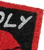 A close-up of a doormat with red, black, and white colors. Produktbild-Vorschau