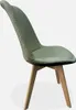 A single chair with a textured green seat and backrest, supported by four light brown wooden legs. Anteprima dell’immagine prodotto