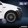 4 STK 14 Zoll Quantum Pro schwarz PETEX Radkappen Produktbild-Vorschau 2