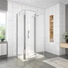 U-Duschkabine Falttür 70x195cm U-FORM Duschkabine Drehtür Produktbild-Vorschau 1