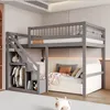 OKWISH Lit Superposé 140x200 cm - Escalier avec Rangement - Voir les images du produit 2