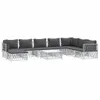 vidaXL 9-tlg. Garten-Lounge-Set mit Kissen Weiß Stahl -  Produktbild-Vorschau 11