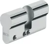 A close-up studio shot of a silver-colored cylinder lock mechanism. Produktbild-Vorschau