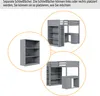A collage of images showing a loft bed with a desk and bookshelf, and a separate bookshelf. Náhled obrázku produktu