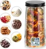 A collage of food items and a transparent storage jar filled with colorful pasta. Produktbild-Vorschau