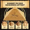 A pyramid-shaped puzzle box with smaller puzzle boxes below it, set against a dark, hieroglyphic-patterned background. Podgląd zdjęcia produktu
