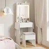 COSTWAY Coiffeuse Coiffeuse étroite avec miroir LED 3 Voir les images du produit 2