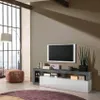 TV-Möbel mit 1 Tür & 4 Ablagen - Weiß lackiert & Produktbild-Vorschau 10