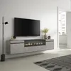 A modern living room featuring a wall-mounted TV and entertainment unit with a fireplace. Anteprima dell’immagine prodotto