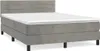 vidaXL Boxspringbett mit Matratze Hellgrau 140x200 cm Samt Produktbild-Vorschau 1