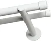 A close-up, angled view of a white double curtain rod system against a white background. Podgląd zdjęcia produktu