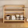 Küchen Organizer, 2 Tiers Bambus Rattan Geflecht, Produktbild-Vorschau 4