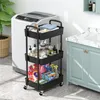 Carrello da cucina multifunzionale a 3 ripiani con maniglia Anteprima dell’immagine prodotto 7