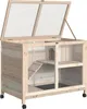 PawHut Cage à lapin clapier sur roulettes petit enclos Voir les images du produit 9