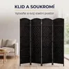 IvoQ Paraván černý – předěl místnosti – 4 panely – 170 x Náhled obrázku produktu 3