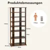 COSTWAY 8 stufiges Schuhregal schmal, Schuhschrank aus Holz Produktbild-Vorschau 7