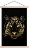 MuchoWow® Textilposter Tiger - Gold - Figur 60x90 cm mit Produktbild-Vorschau 1