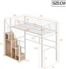 Łóżko piętrowe Merax 90x200 cm ze schodami i drążkiem na Podgląd zdjęcia produktu 4