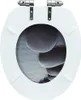 A white toilet seat with a stone design printed on the underside. Voir les images du produit