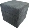 A gray corduroy ottoman is shown against a white background. Náhled obrázku produktu