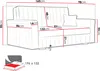 A diagram showing the dimensions of a sofa bed. Produktbild-Vorschau
