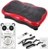 A product shot featuring a red and black vibration platform along with its accessories, including a remote control, jump ropes, and packaging for face masks. Náhľad obrázku produktu