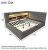 Polsterbett 140x200 cm Doppelbett mit LED-Beleuchtung, Produktbild-Vorschau 2
