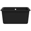A black granite sink is shown from the front against a white background. Produktbild-Vorschau