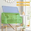 A hamster cage with features highlighted by overlays and text. Náhled obrázku produktu