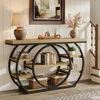 A console table with shelves is displayed in a hallway setting, decorated with books, a lamp, and decorative items. Anteprima dell’immagine prodotto