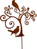 Gartenstecker Vogel im Baum aus Edelrost Metall Rost Produktbild-Vorschau 1