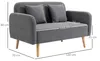 HOMCOM 2 Sitzer Sofa Couch mit 2 Wurfkissen gepolsterter Produktbild-Vorschau 3
