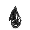 A folded black stroller on a white background. Produktbild-Vorschau