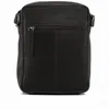 A black leather messenger bag is shown from the back against a white background. Anteprima dell’immagine prodotto